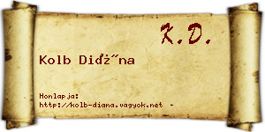 Kolb Diána névjegykártya